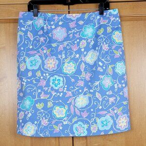 Sigrid Olsen Sport Multicolor Floral Print Stretch Cotton Skirt - 14